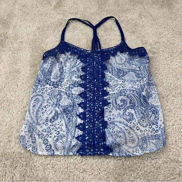 DayTrip Strappy Sheer Tank Tops Lot 2 Women’s Size Medium Blue/Orange Polyeste - Picture 5 of 15